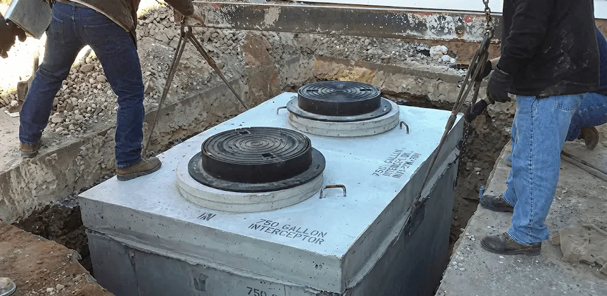 Grease trap installation for a commercial property drainage system in Clearwater, FL